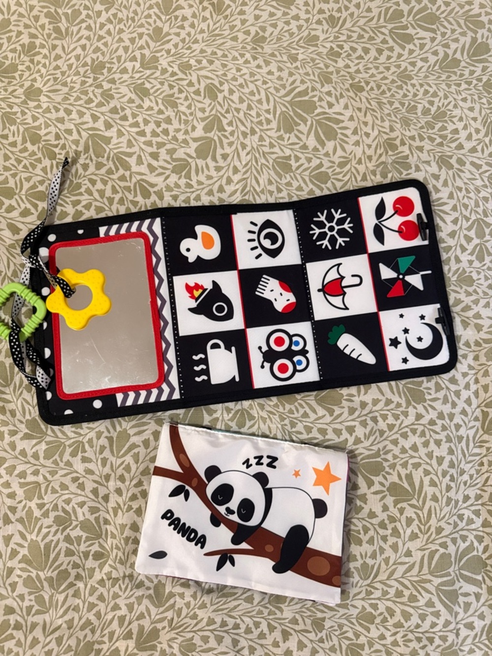 Baby Activity Mat with Mirror and Teether and book